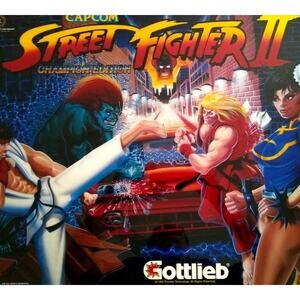 Street Fighter II Pinball Game Translite Artwork Original 1992 Christmas Gift